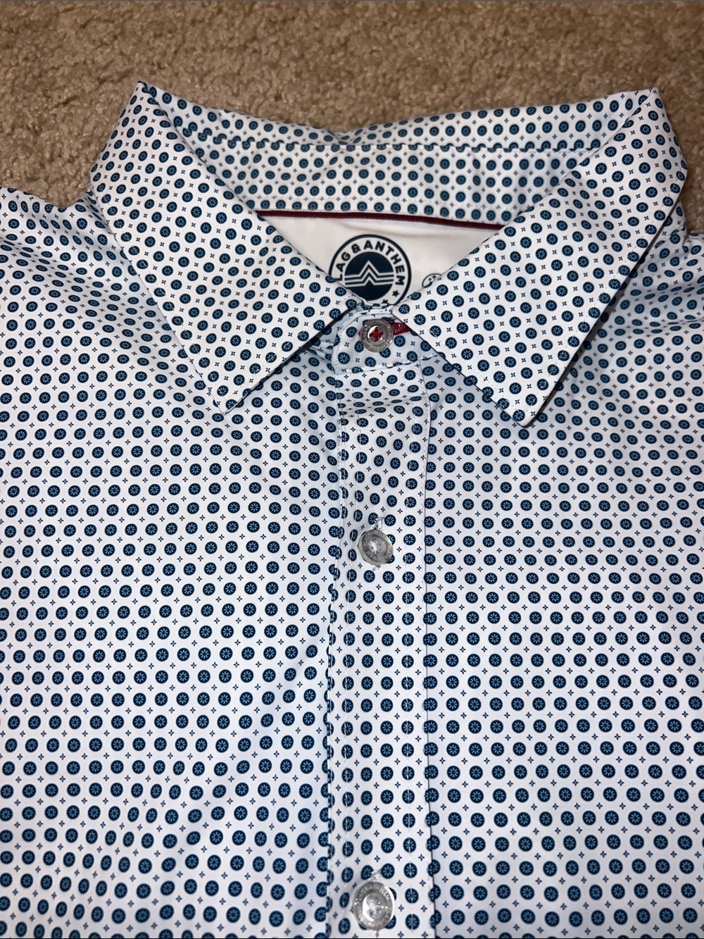 Stitch Fix Flag & Anthem Classic white button-down with a subtle pattern. XL new